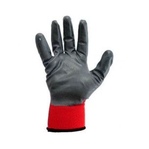 Робочі рукавички Mastertool безшовні червоно-сірий нітрил